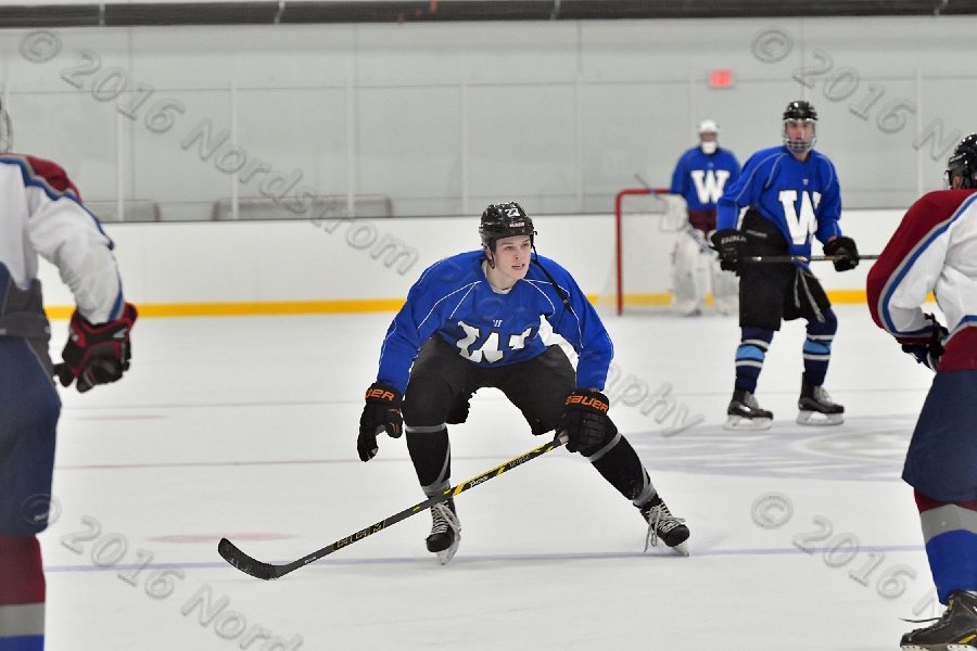 Wheaton College Men\'s Ice Hockey vs Middlesex Community College. - Photo By: KEITH NORDSTROM